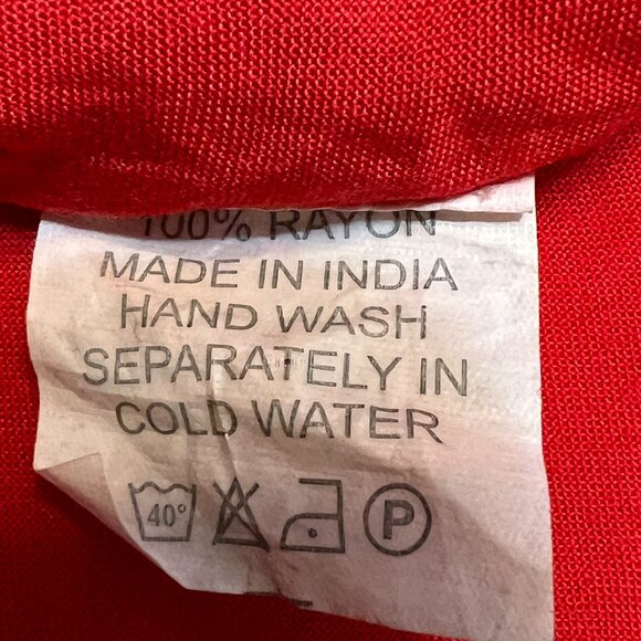 Shoreline Red Embroidered Boho Dress XL Sleeveless Rayon Tunic Festival Tie Back - Picture 5 of 10